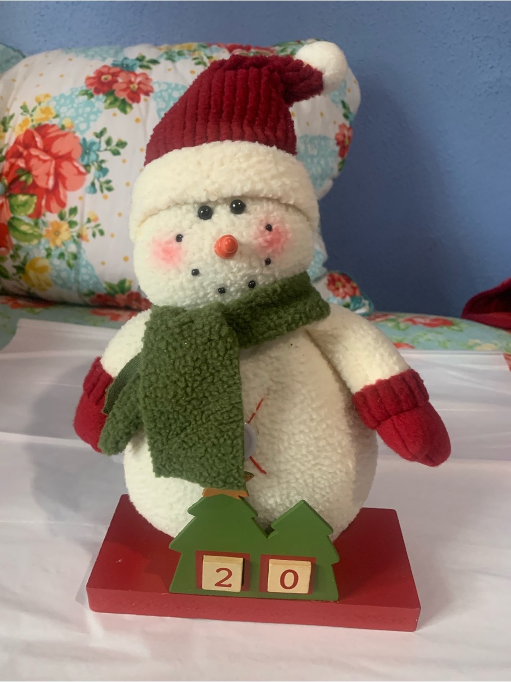 Plush Snowman Christmas Countdown Figure With Block Numbers